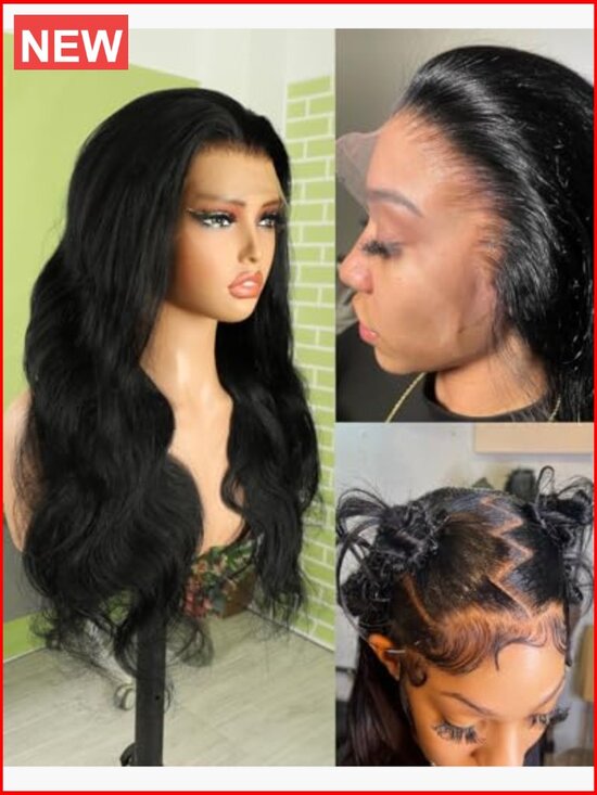 13x6 HD Lace Frontal Wig 250% Density Body Wave Human Hair Ultra-thin Skinlike main image 5